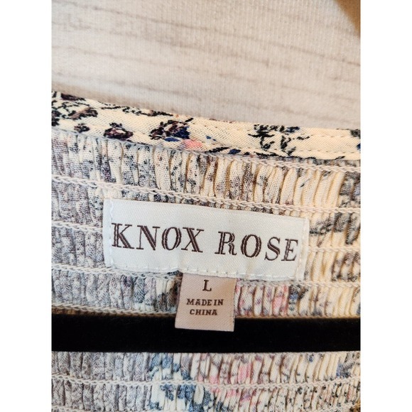 Knox Rose Women's Multicolor Paisley Boho Faux Wrap Long Sleeve Blouse Size L - Picture 3 of 6